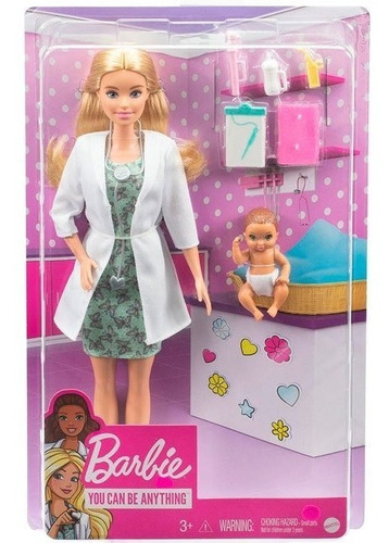 Boneca Barbie Profissões Quero Ser Pediatra Gyj98 - Mattel